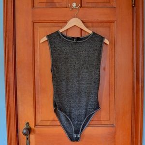 Grey snap bodysuit